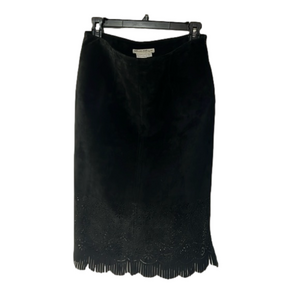 Women’s Telluride clothing company black leather‎ skirt size 6 side zip